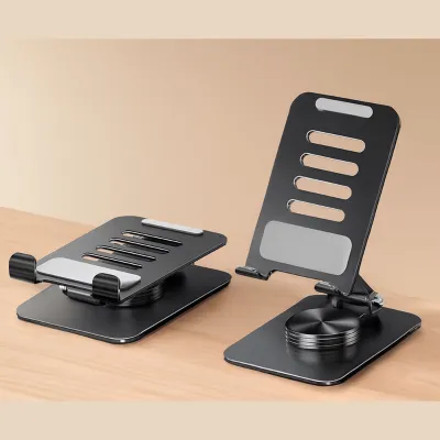 Foldable Metal Mobile Phone Stand 360 Degree Adjustable Desk Holder for iPhone Samsung and All Smartphones